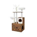 Kačių draskyklė su &scaron;iuk&scaron;lių dėžės spinta