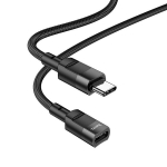 Adapteris HOCO (U107) i&scaron; USB-C į USB-C (OTG) 3A 1.2m juodas