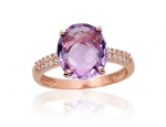 Auksinis žiedas Diamond Sky "Royal Amethyst IV" i&scaron; raudono, 585 prabos aukso