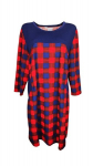 Tunika moterims Kinga, raudona/mėlyna, L/XL