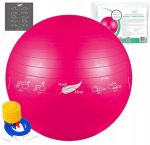 Rožinis gimnastikos kamuoliukas 65 cm su pėdų pompa - Medi Sleep