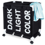 Skalbinių krep&scaron;elis ant ratukų, trijų skyrių, 137 l