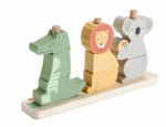 Medinis bok&scaron;telis su gyvūnais Fisher Price Wood HXV04,10 dalių