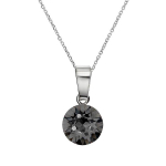 Sidabrinis kaklo papuo&scaron;alas moterims DiamondSky &bdquo;Classic (Silver Night)&ldquo; su Swarovski kristalais DS01K772