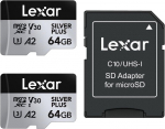 Atminties kortelė telefonui Lexar&reg; Professional SILVER PLUS 64GB 2pack LMSSIPL064G-B2ANG