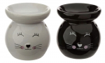Keraminė aromatinė lempa katės snukučio formos, Spalva (balta arba juoda) siunčiama atsitiktine tvarka.