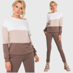 Medvilninis laisvalaikio komplektas moterims Fashion, rudas