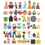 48vnt./ rinkinys Super Mario Family Luigi Yoshi Bowser Wario Peach Toad Daisy Figūros modelio žaislai