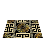 [Kristalinis aksomas + Neslystantis plastikinis pagrindas + 800 gramų vienam kvadratiniam metrui] Europos stiliaus prabangus juodai auksinis geometrinis kilimas., 31,5 * 47,24 colio / 80 * 120 cm