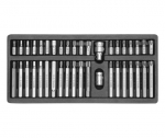 Antgaliai atsuktuvui TORX, HEX, SPLINE 40 vnt. CR-V, metalinė dėžutė YT-0400 YATO