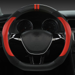 Stilingas D Formos Vairo Užvalkalas - Dirbtinė Oda, Neslystantis ir Prakaitą Absorbuojantis. , Track Red-D Type (1855 Suede) Novatori&scaron;ka automobilio apdaila