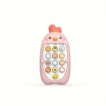 Telefono laikiklis Telefonas žaislas, silikoninis muzikinis mokomasis aparatas. , Rožinė