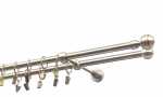 Dvigubas karnizas metalinis 16 mm + 16 mm ELIZA, 300 cm, antika