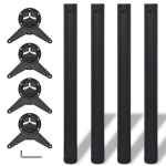 4 reguliuojamo auk&scaron;čio stalo kojos, juodos, 710 mm