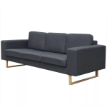 Trivietė sofa, tamsiai pilkos spalvos
