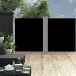 Suskleidžiama &scaron;oninė pertvara vidaXL, 160 x 600 cm, juoda