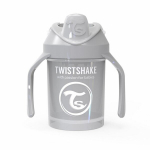 Nei&scaron;siliejantis puodelis su rankenėlėmis Twistshake Mini Cup, 230 ml, 4 mėn., pastel grey
