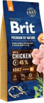 Brit Premium by Nature vidutinių veislių &scaron;unims su vi&scaron;tiena, 8 kg