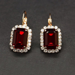 Auskarai moterims DiamondSky &bdquo;Lourdes II (Siam)&ldquo; su Swarovski kristalais