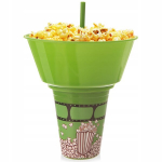 Žalias "popcorn" puodelis su dubenėliu 500 ml