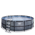 Karkasinis baseinas su filtru Exit Stone &oslash;450x122 cm, pilkas