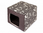 Guolis-būda Hobbydog Butterfly 2in1 R1, rudas su užra&scaron;ais