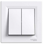 Schneider Electric Asfora dvigubas jungiklis, baltas, 10ax, 250v