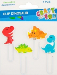 Dekoratyviniai sąvaržėliai "dino" Craft With Fun, 4 vnt.