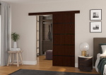 Stumdomos durys ADRK Furniture Muschu 86, rudos