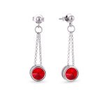 Sidabriniai auskarai moterims DiamondSky &bdquo;Bonbon (Light Siam)" su Swarovski kristalais