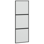 Stumdomos durys juodos 76x205cm grūdintas stiklas/aliuminis 155198