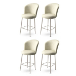 Baro kėdės rinkinys (4 vienetai) Fora - Cream, Chrome