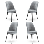 4-ių kėdžių komplektas Asir Dexa, pilkas/juodas