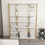 Knygų lentyna Kalune Design Jenny 875ZNA4519, auksinė/balta