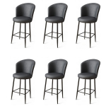 Baro kėdės rinkinys (6 vienetai) Uras - Anthracite, Black
