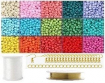 Stiklinių karoliukų rinkinys auskarų gamybai RainBow&reg;, ry&scaron;kus, 1800 vnt.