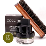 Batų tepalas su kempinėle Cream Elegance, žalias, 50 ml + Batų &scaron;epetys su arklio &scaron;eriais, 16 cm