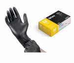 Santex Latex Black vienkartinės latekso pir&scaron;tinės, juodos (100vnt.)