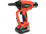 Akumuliatorinis kniediklis aliuminio ir nerūdijančio plieno kniedėms 18V 3Ah 20000N 2.4-5.0mm įkroviklis YT-82955 YATO
