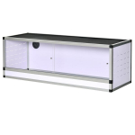 Aliuminio terariumas ropliams, varliagyviams, voragyviams Roplių veisimo dėžė Tinklinis terariumas Balta + sidabrinė + juoda 120 x 40 x 40 cm