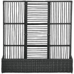 Gėlių dėžė su grotelėmis, atspari oro sąlygoms, polirattan, 103 x 103 x 29 cm, juoda