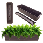 Balkono vazonų dėžutė Gėlių vazonas 60 cm + Mocha stovas
