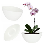 Gėlių vazonas Gėlių dangtis Blizgus baltas 38 cm