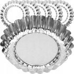 Kepimo formos, 6 vnt., sidabro spalvos, Cupcake Tartletų formelės Metalinės 10cm 6 vnt.