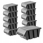 10x Tvarkyklės konteinerio padėklas Sandėliavimo dirbtuvės 195x120mm komplektas
