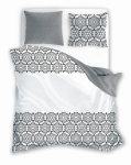 Medvilninė patalynė 160x200 Glamour Ornamentas balta juoda