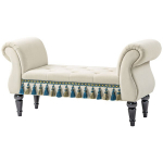 Mink&scaron;ta suoliukas, suolelis, vintage dizainas, iki 150 kg, 117x40x58 cm, smėlio spalvos, Smėlio spalvos