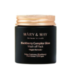 Veido kaukė - MARY&MAY - Juodųjų serbentų sudėties &scaron;viesinimo plovimo kaukė - 125g - Be alkoholio - Labai sausai odai