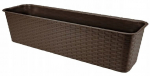 Balkono dėžė rudos spalvos rotango 60 cm, 60 cm x 15 cm x 17 cm