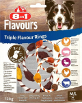 8in1 Triple Flavour Rings su kiauliena, jautiena ir vi&scaron;tiena, 120 g